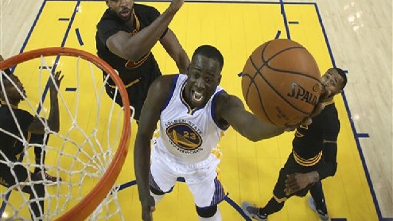 Fan falls over railing after Warriors loss